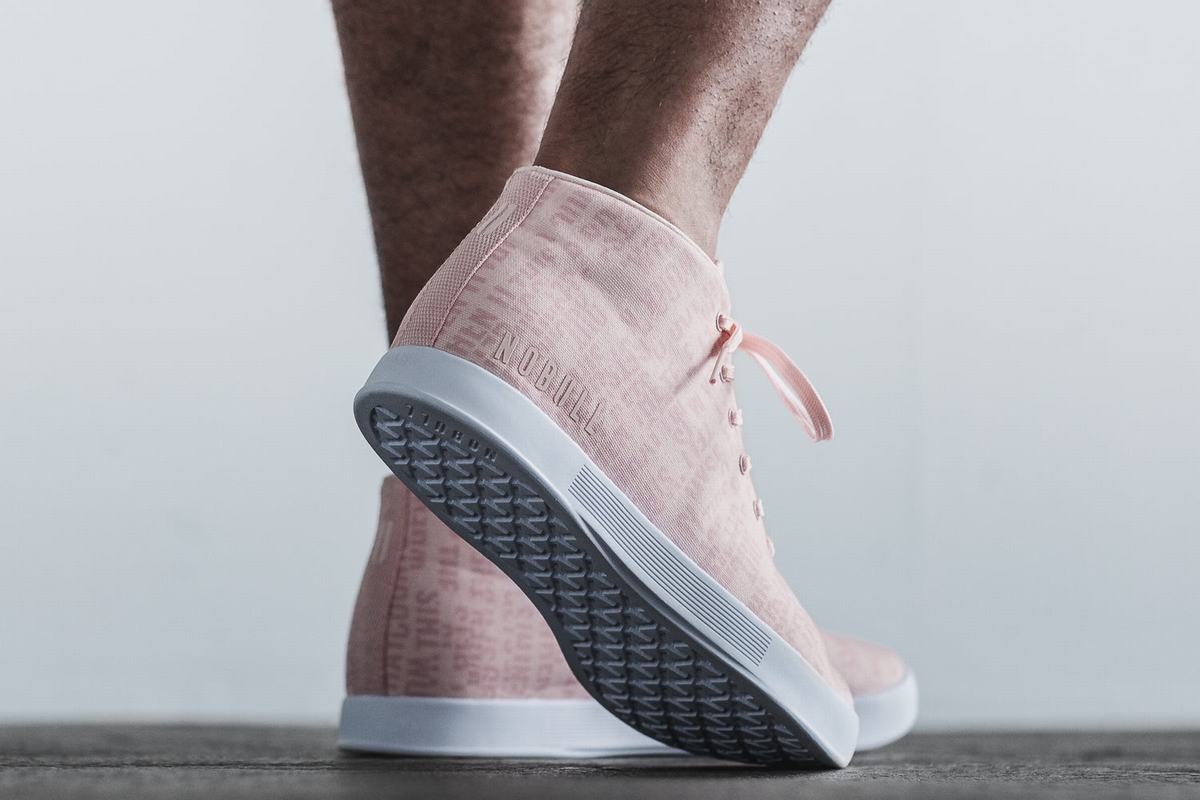 Nobull Canvas Mid Men's Trainers Pink | Australia (CY3062)